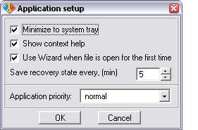 Application setup